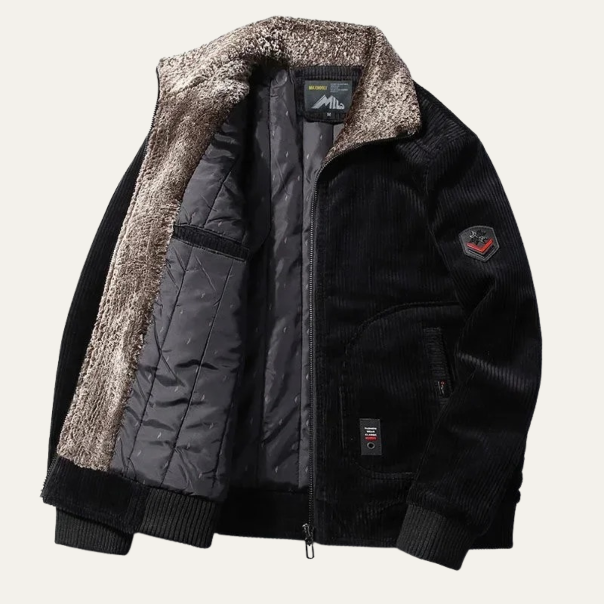 The Denbigh Men's Winter Warm Fur Lined Corduroy Jacket