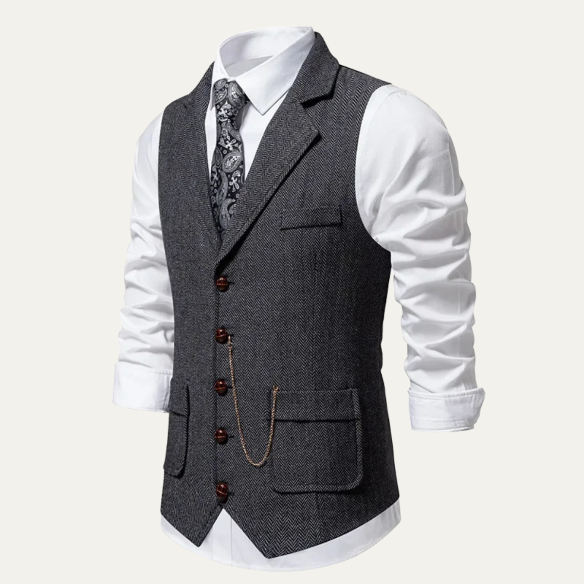 The Wallingford Men's Classic Tweed Suit Gilet