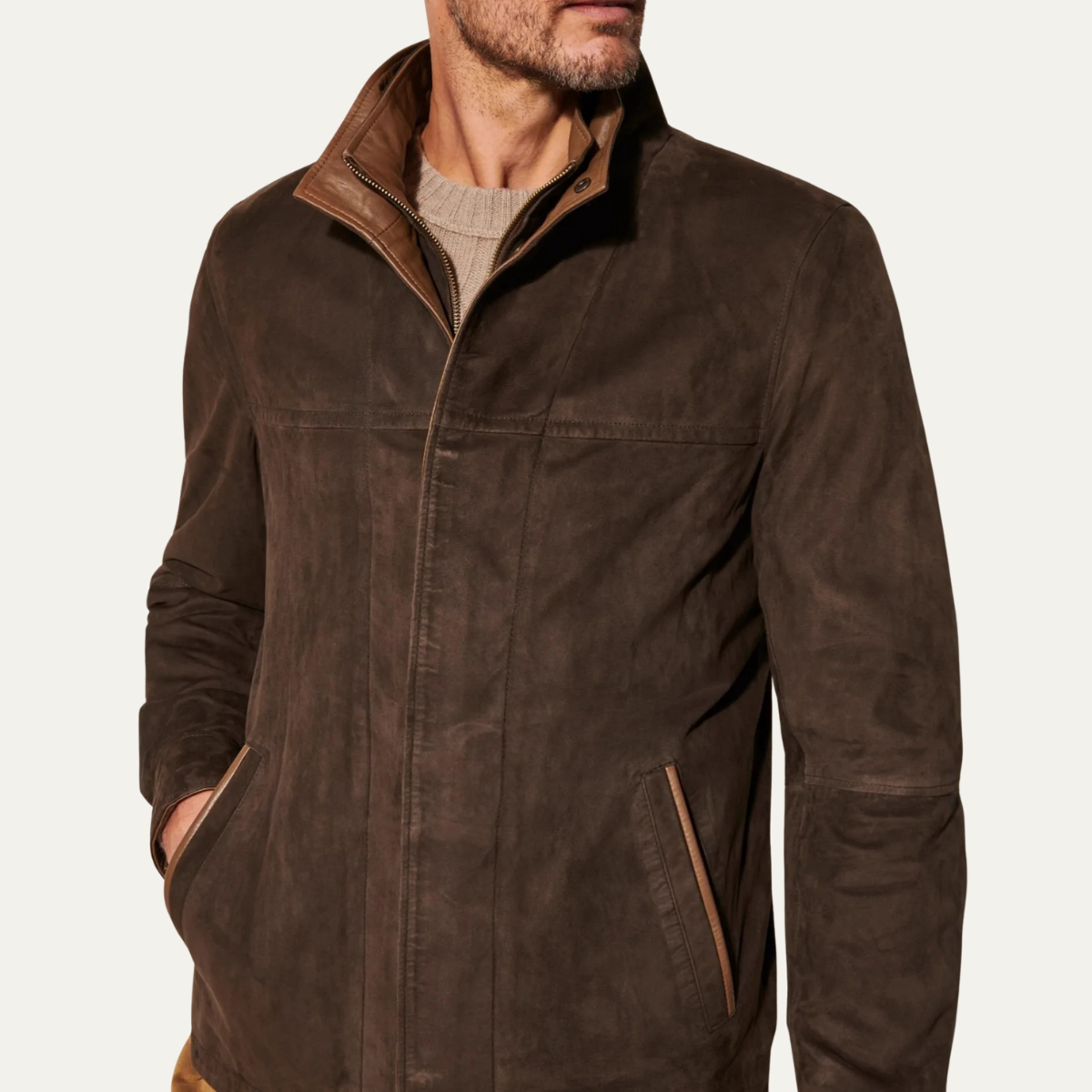 The Alnwick Men’s Retro Style Zip Up Suede Bomber Jacket