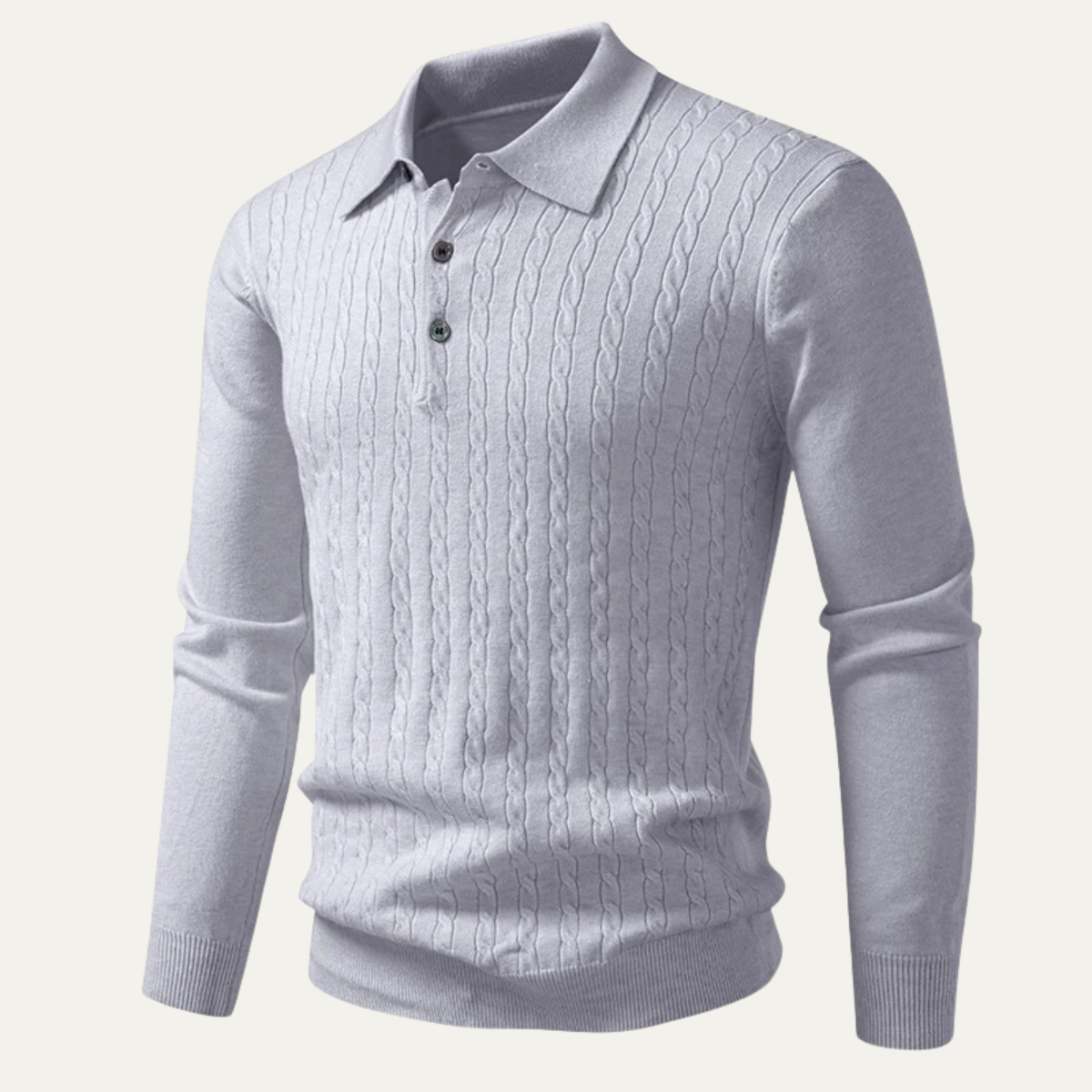 The Folkestone Men’s Trendy Buttoned Knit Polo Sweater