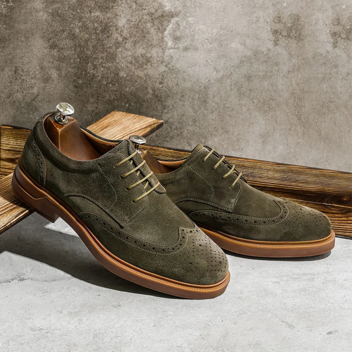 The Trastevere Men’s Suede Leather Lace Up Oxford Dress Shoes