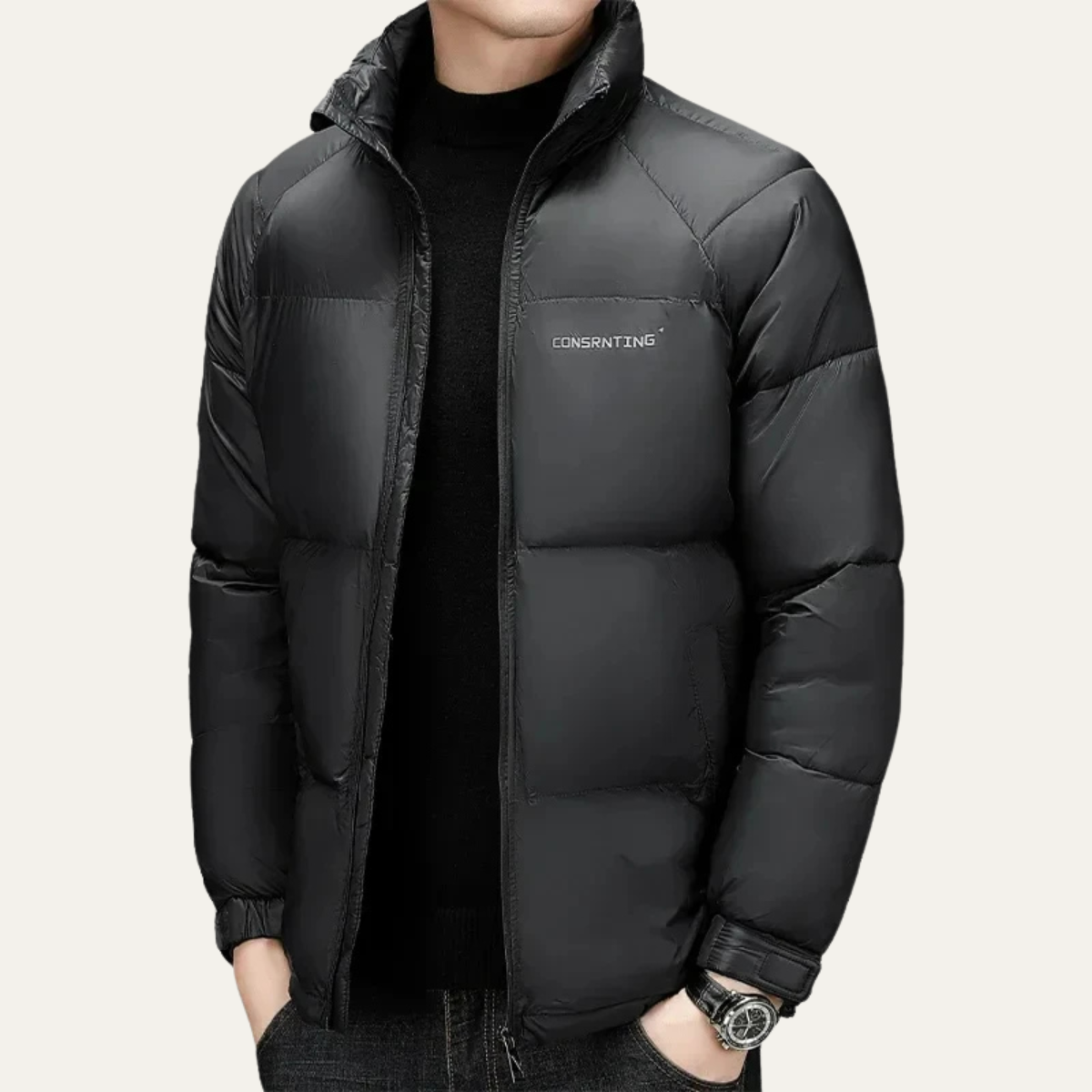 The Sagrantino Men’s Black Lightweight Warm Puffer Jacket