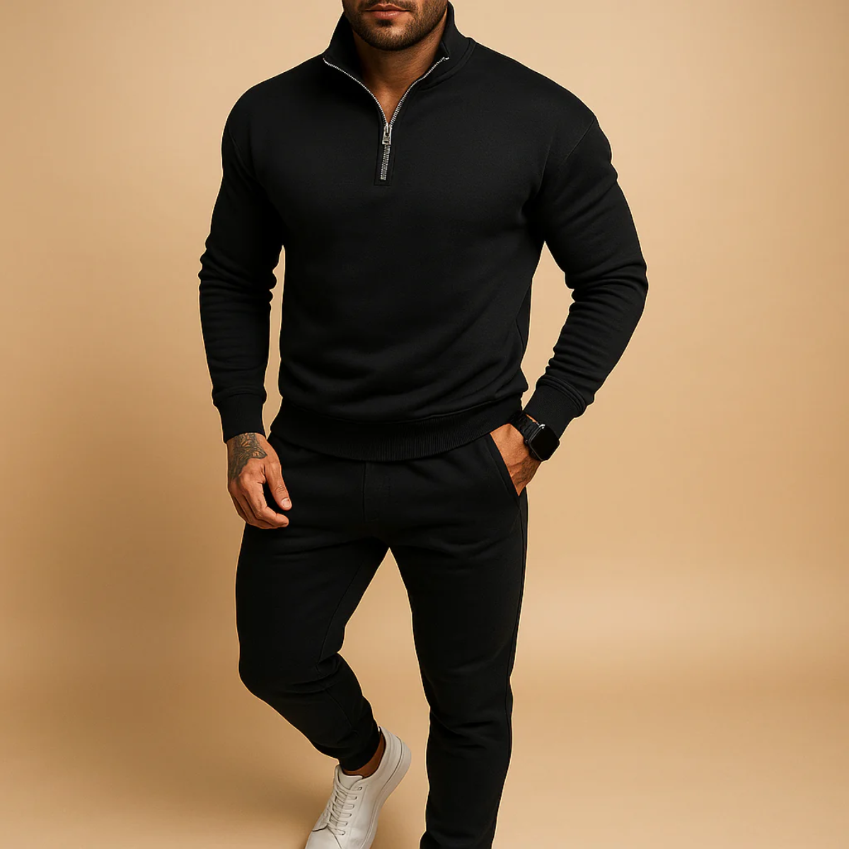 The Porto Men’s Loungewear Cotton Co Ord Set – Designer Hoodie & Joggers