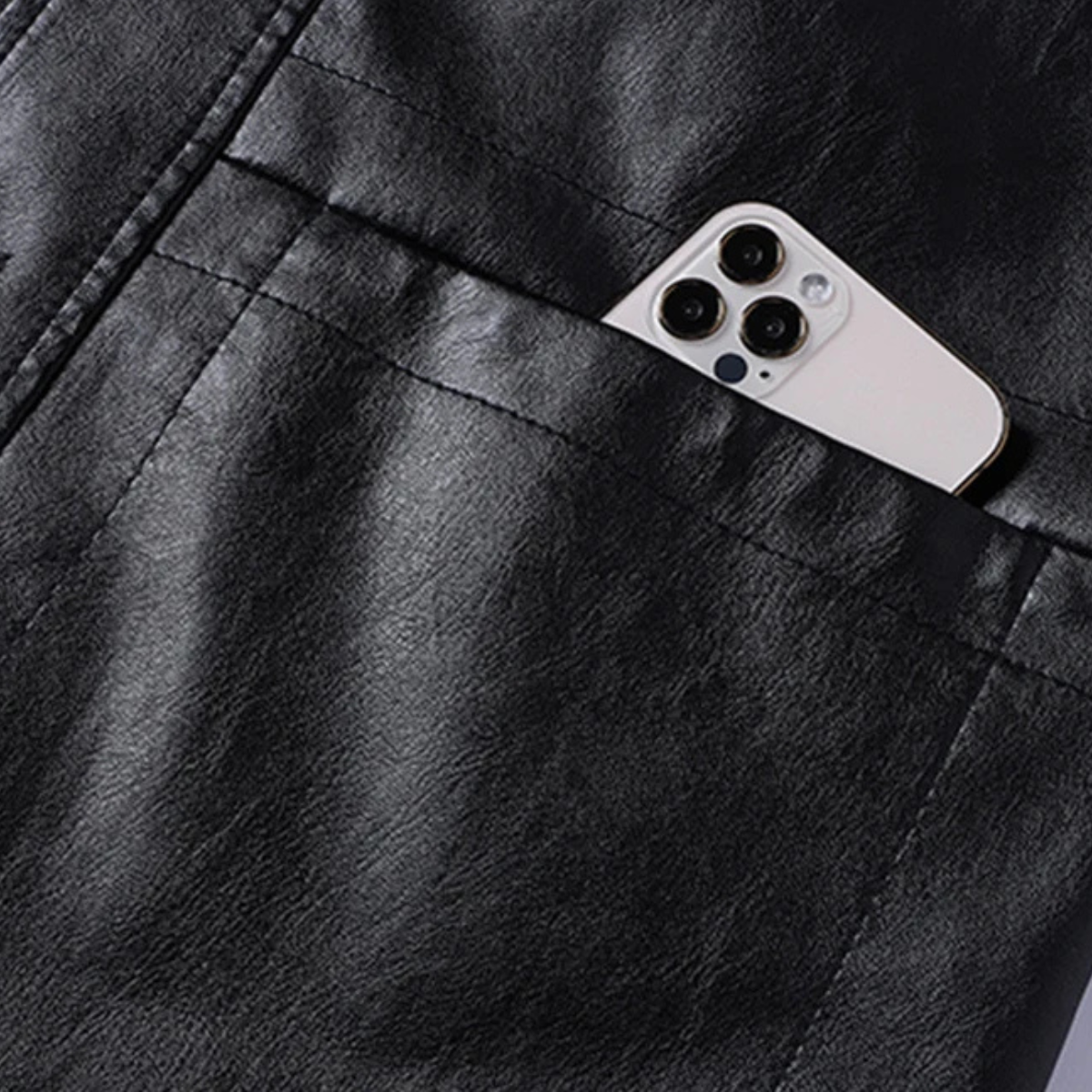 The Portofino Men’s Button Up Leather Winter Jacket