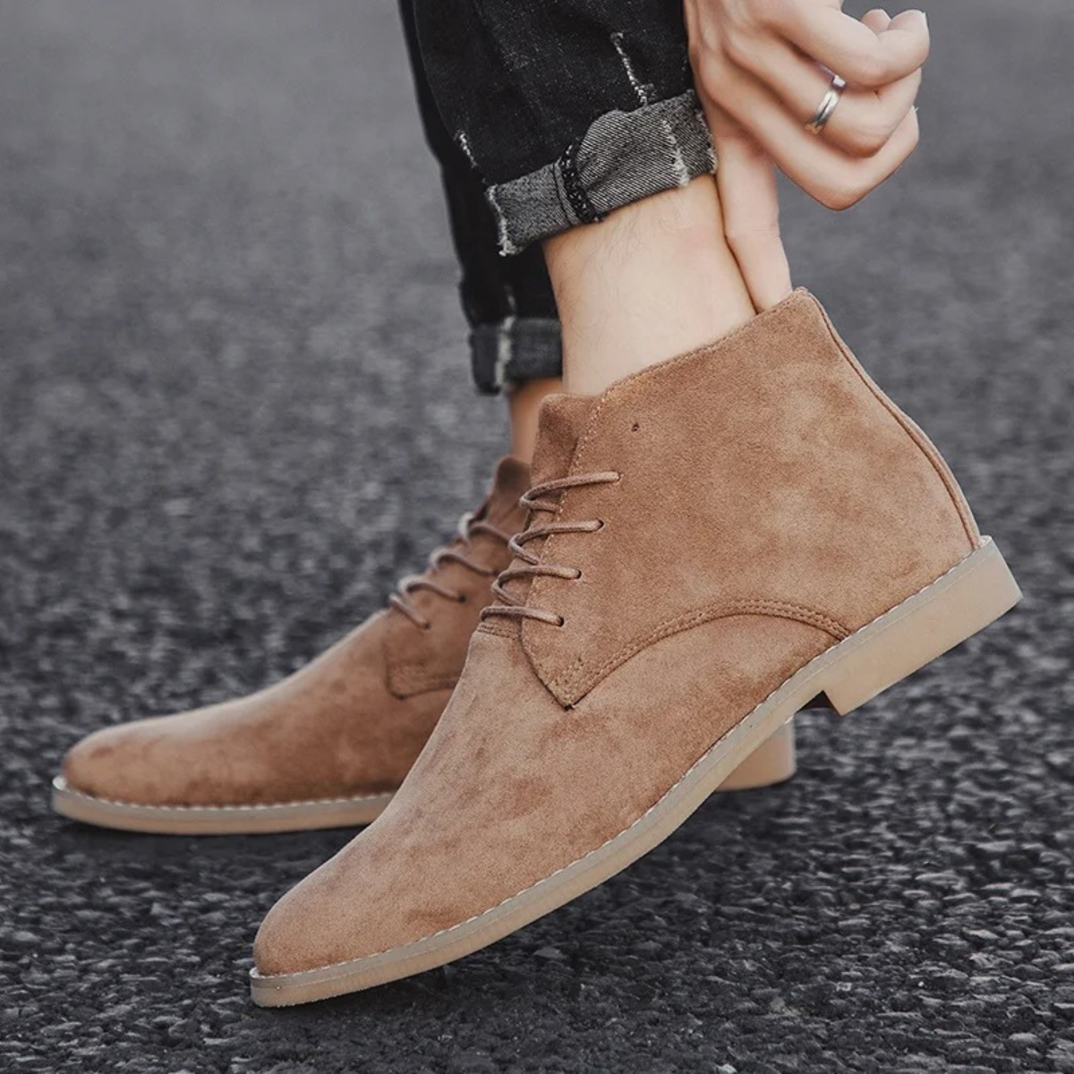 The Dockside Men’s Casual Suede Lace Up Ankle Boots