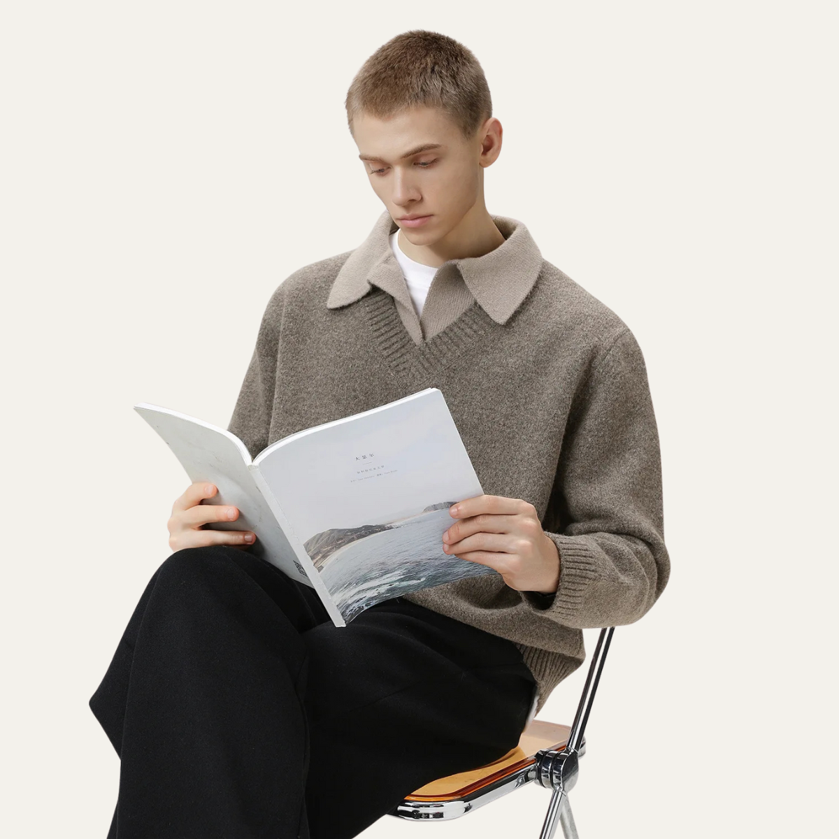 The Matera Men’s Soft Polo Collar Knitted Jumper