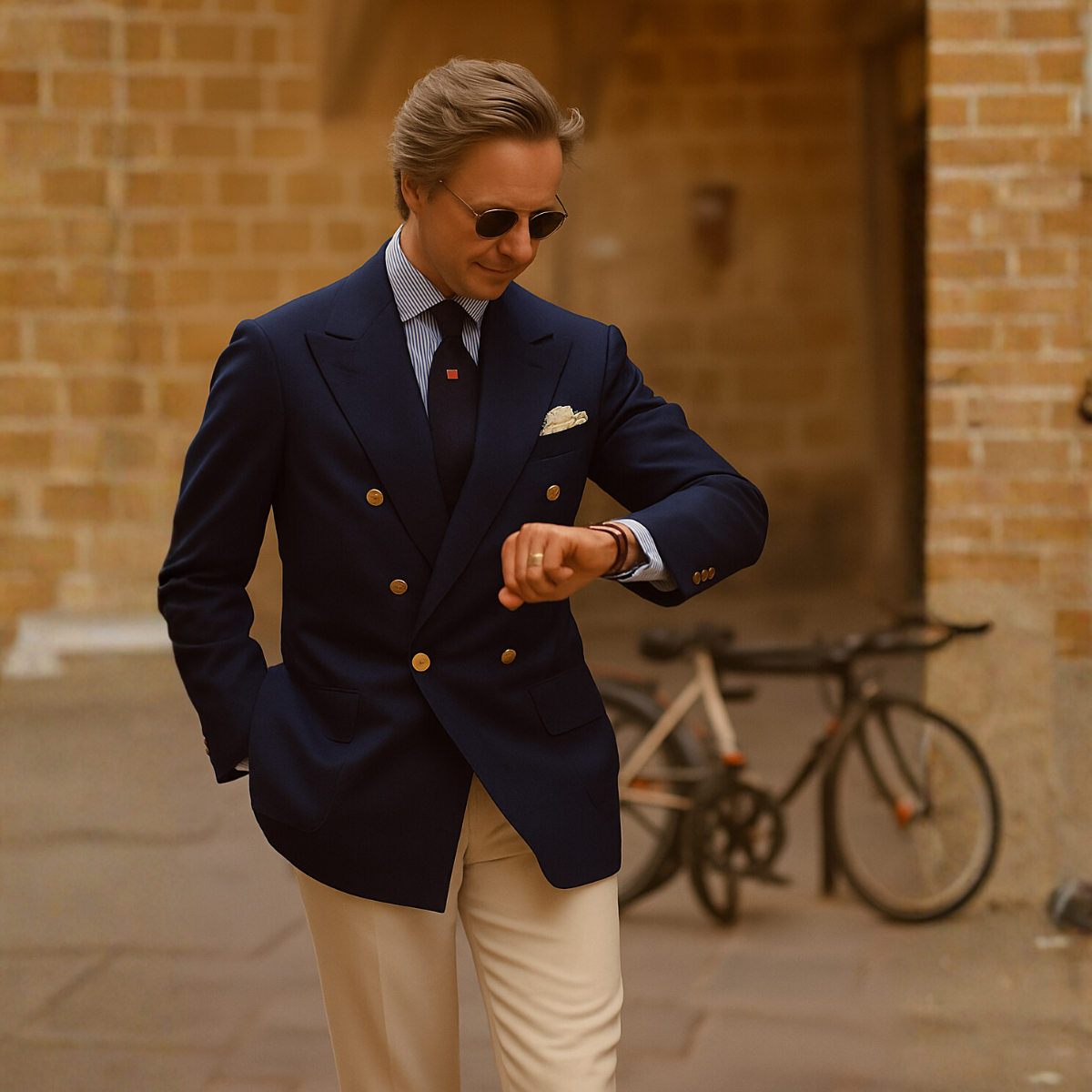 The Sandbanks Men’s Slim Fit Double Breasted Blazer Jacket