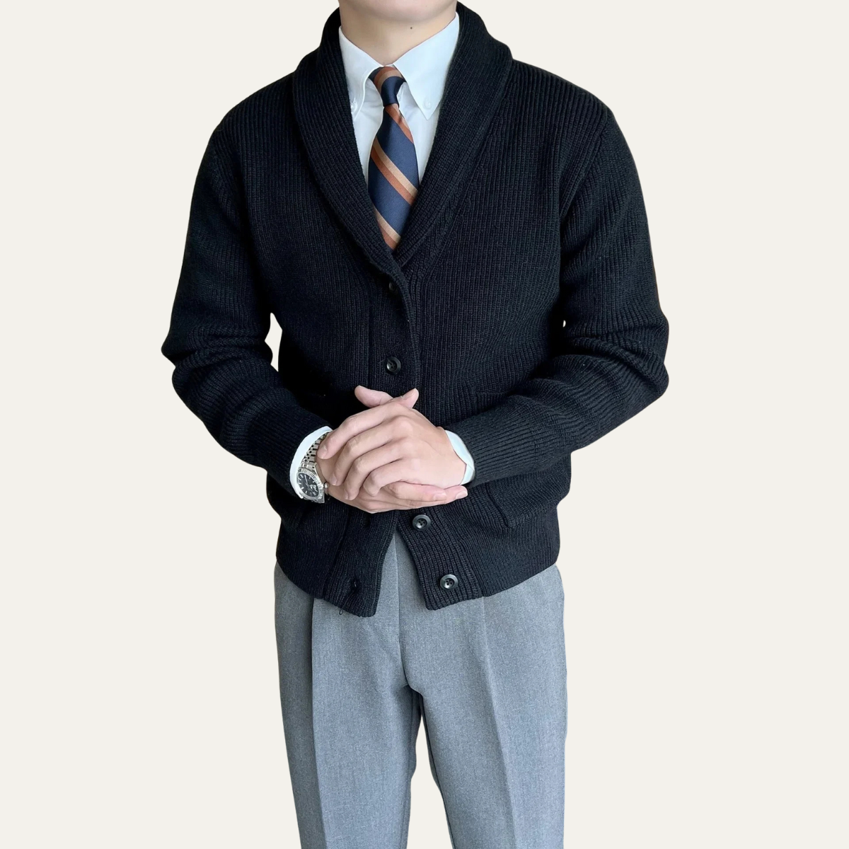 The Cambridge Men’s Shawl Collar Knit Jumper