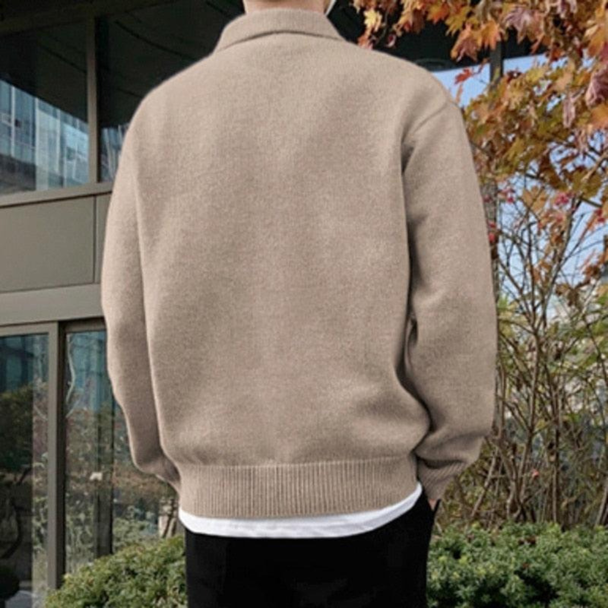 The Four Seasons Elegant Men’s Wool Buttoned Polo Knit Jumper