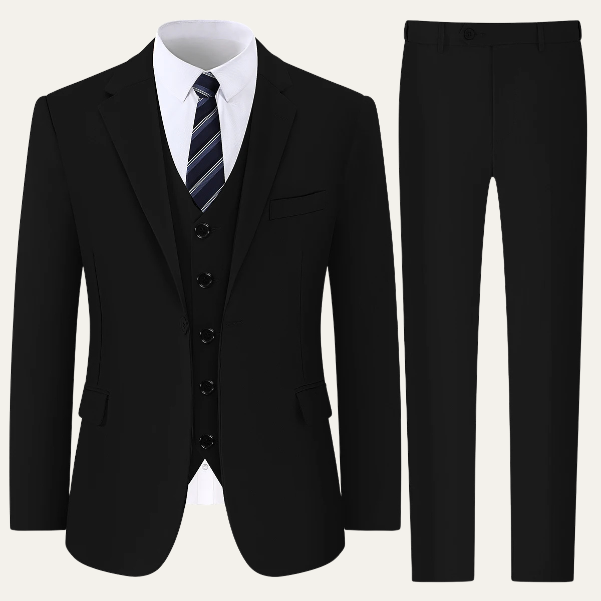 The Savelletri Men’s Elegant Wedding & Business 3 Piece Suit