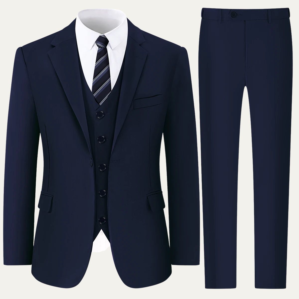 The Savelletri Men’s Elegant Wedding & Business 3 Piece Suit