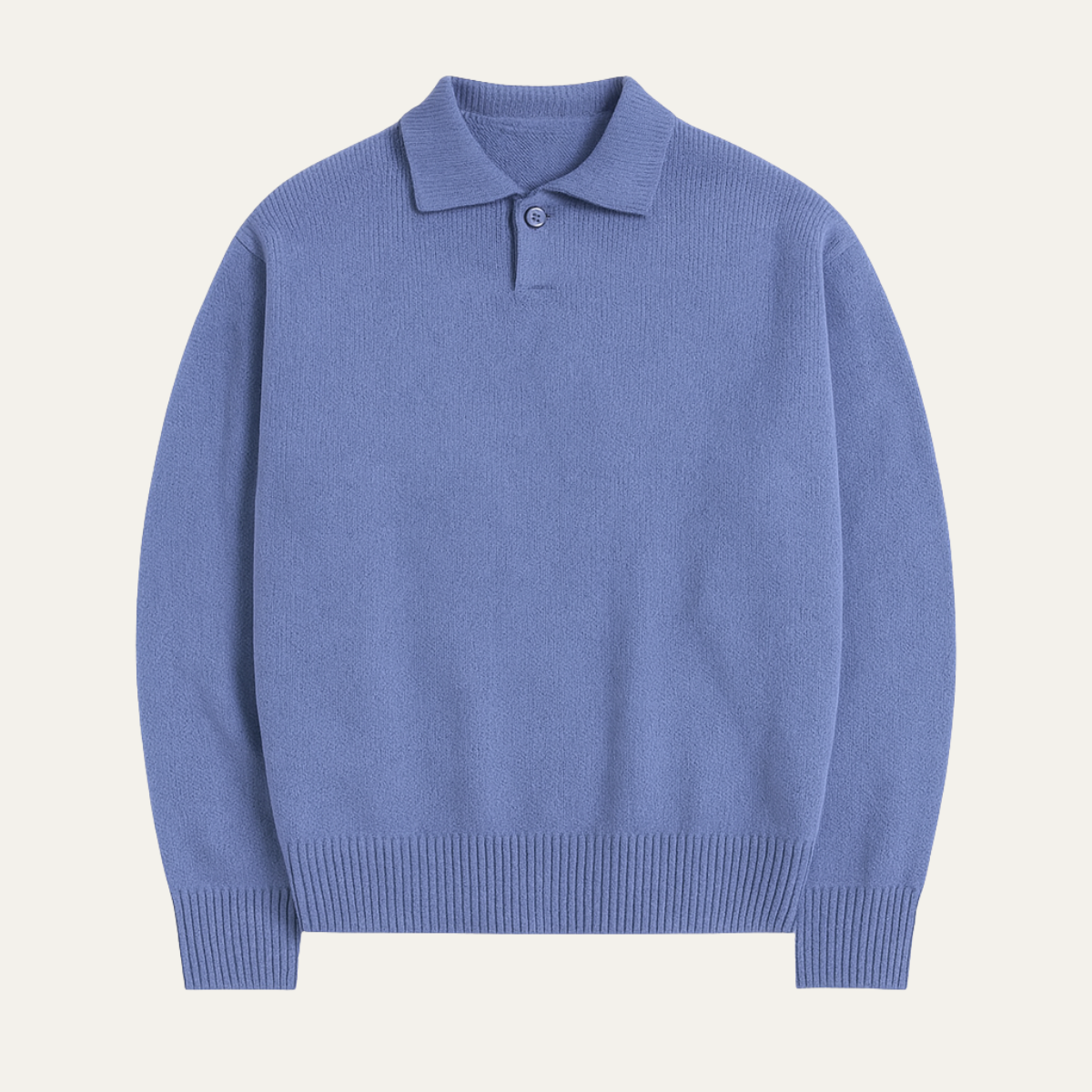 The Four Seasons Elegant Men’s Wool Buttoned Polo Knit Jumper