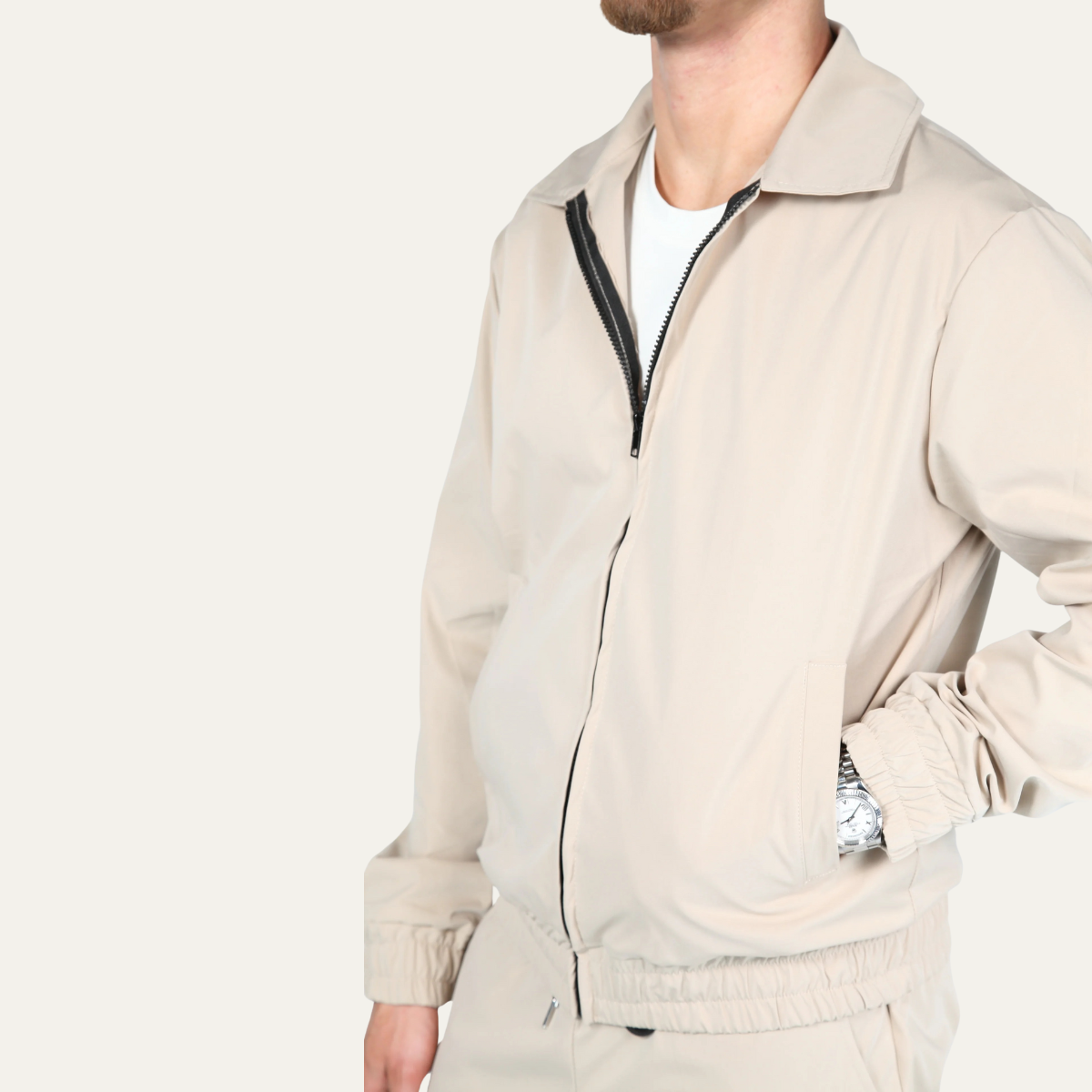 The Valencia Men’s Apricot Co Ord Set – Lightweight Cotton Jacket & Trousers