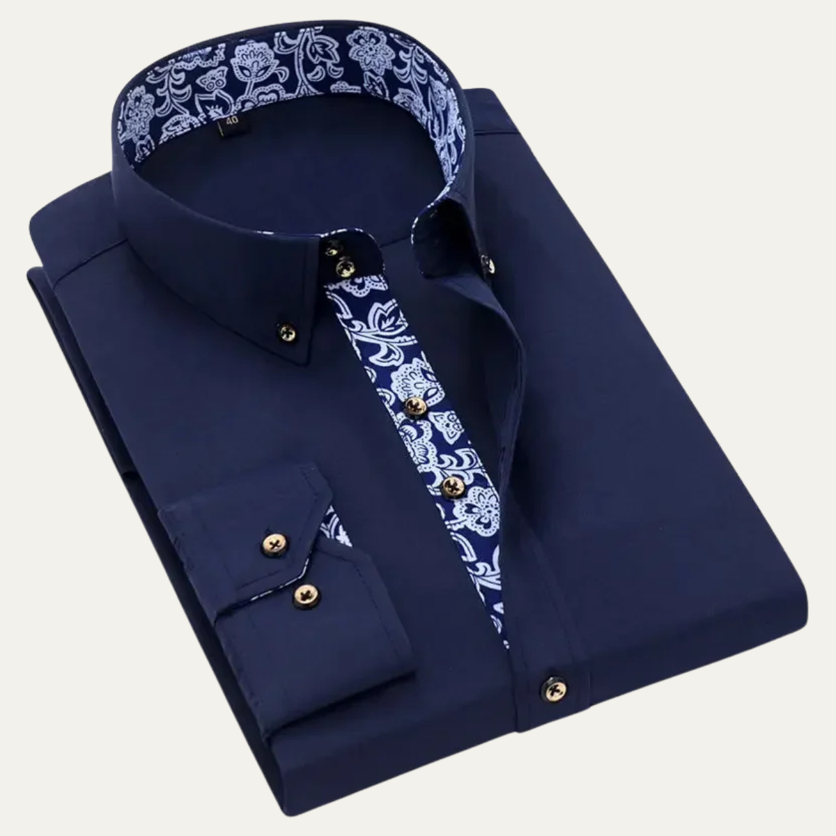 The Bellagio Men’s Business Slim Fit Shirt with Patterned Collar