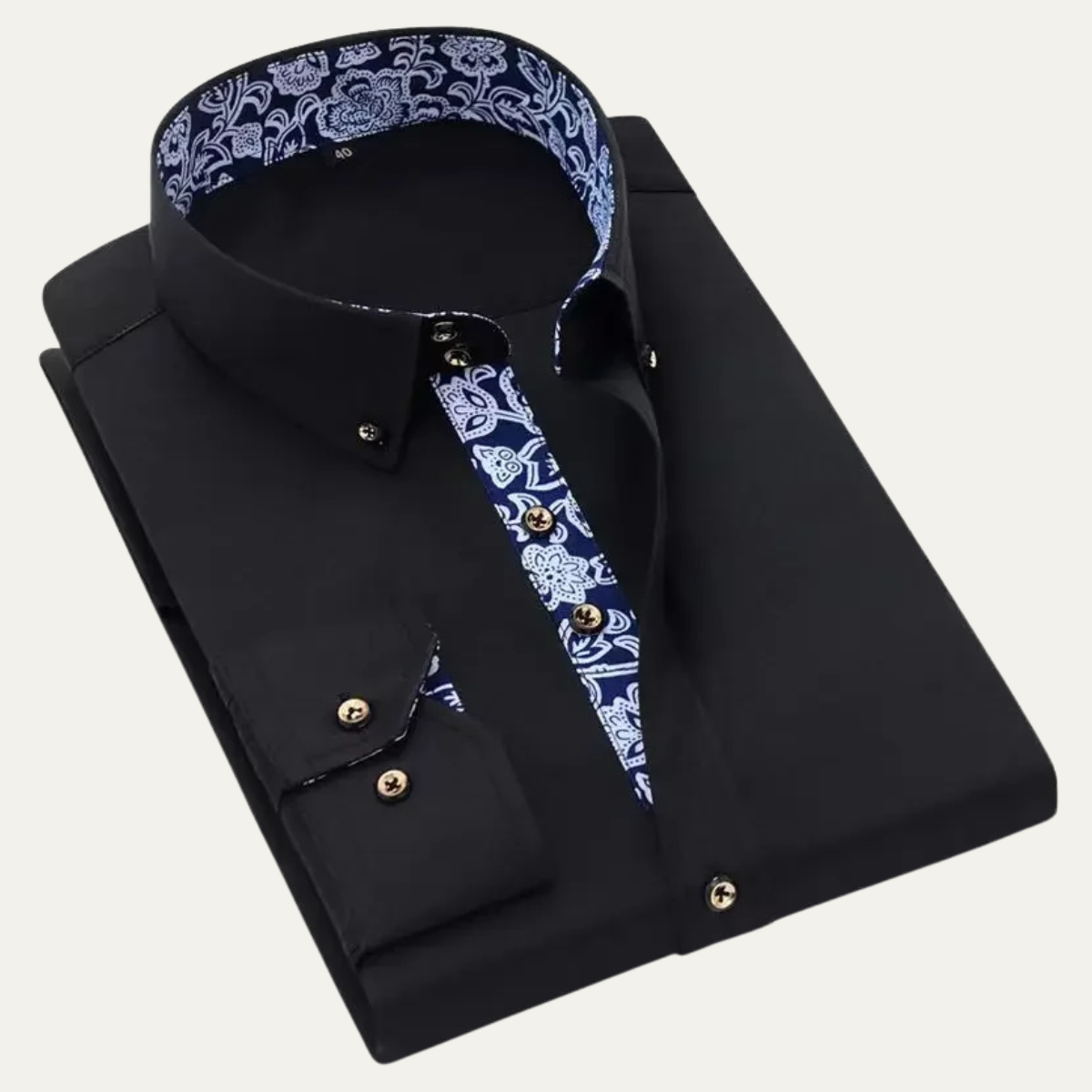 The Bellagio Men’s Business Slim Fit Shirt with Patterned Collar