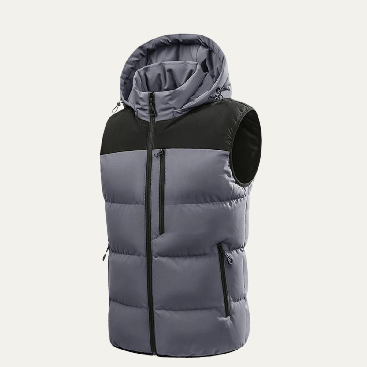 The Praiano Men’s Two Tone Hooded Puffer Gilet Winter Waist Coats