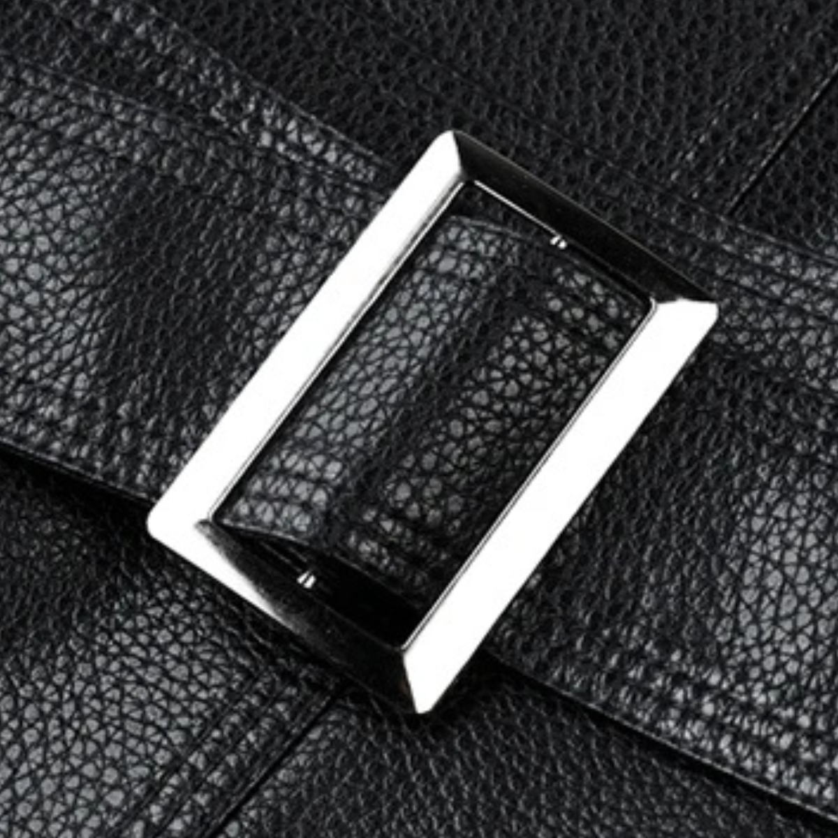 The Baveno Men's Black Smart Business Leather Trench Coat