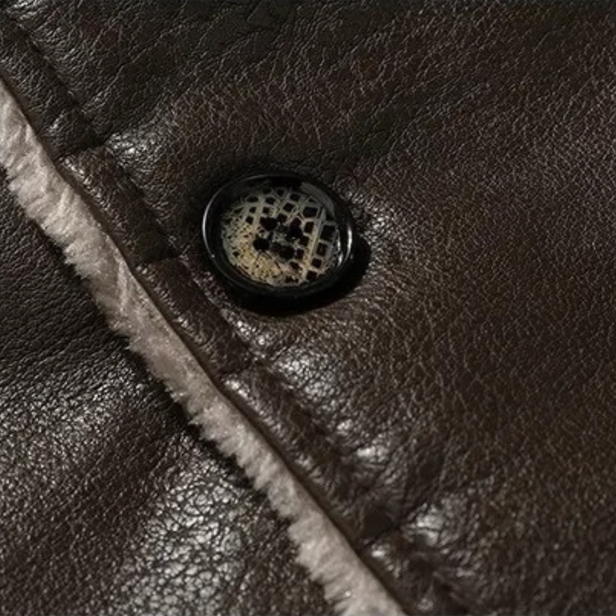 The Bressanone Men’s Retro Fleece Lined Leather Winter Coat