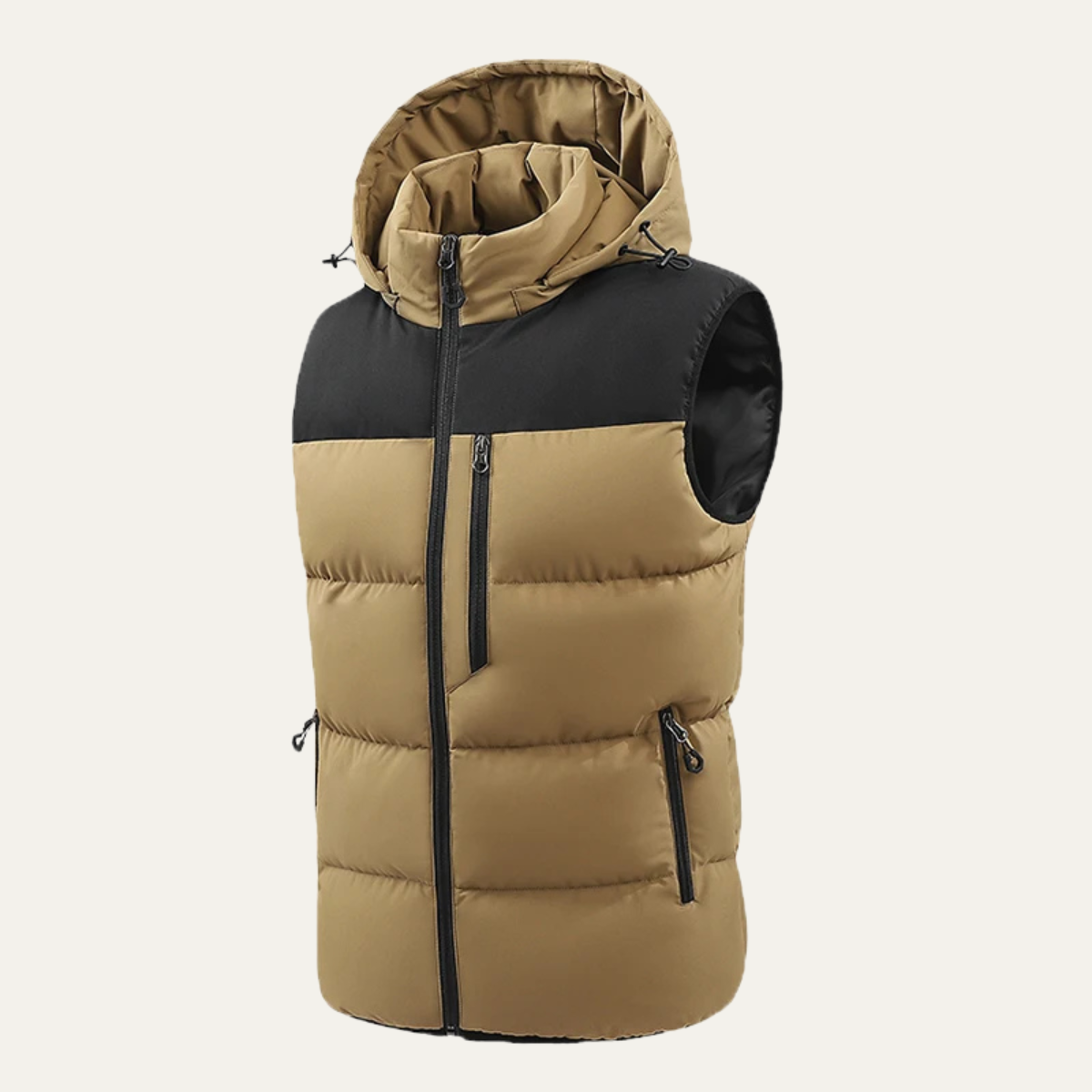 The Praiano Men’s Two Tone Hooded Puffer Gilet Winter Waist Coats