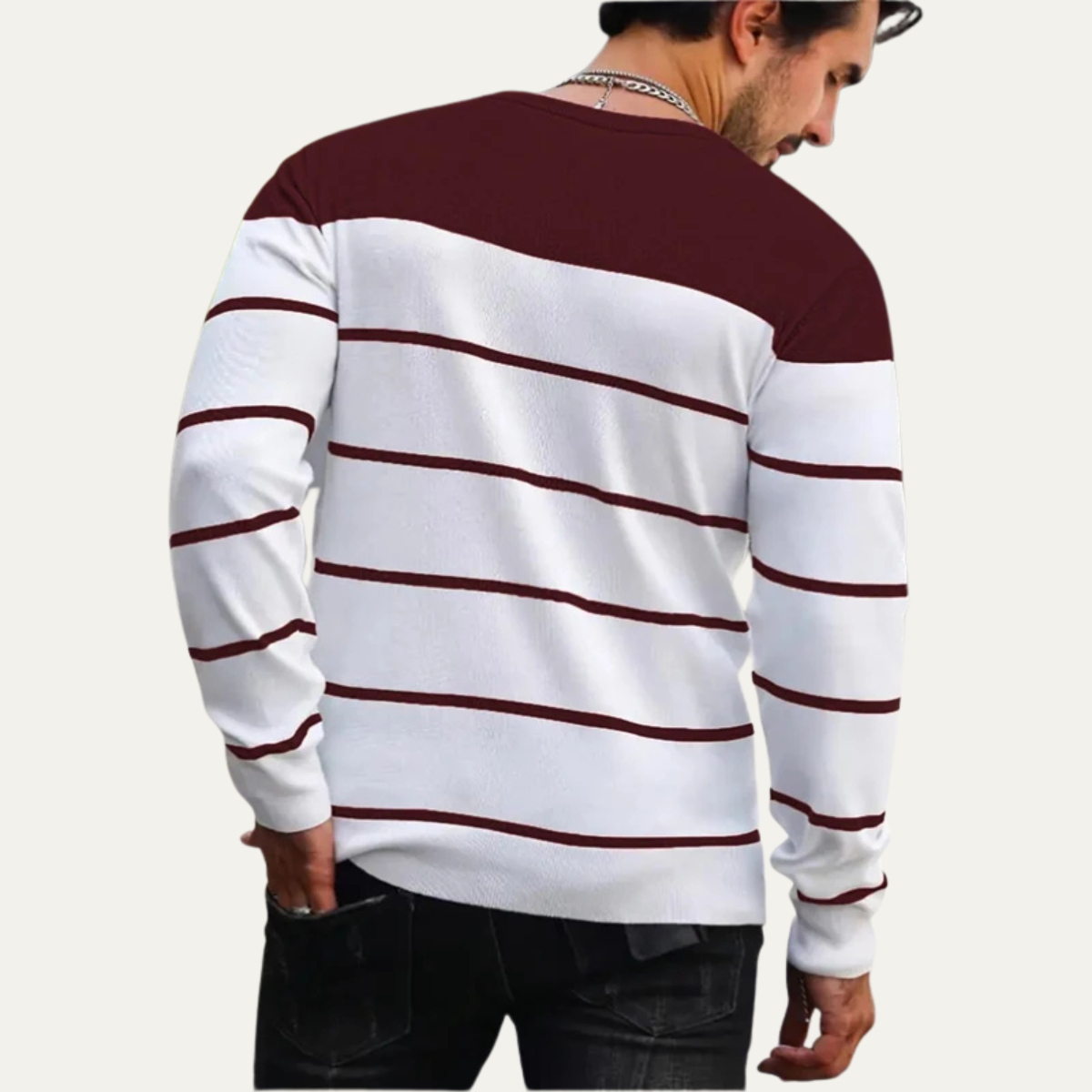 The Varenna Men’s Crew Neck Knit Striped Jumper