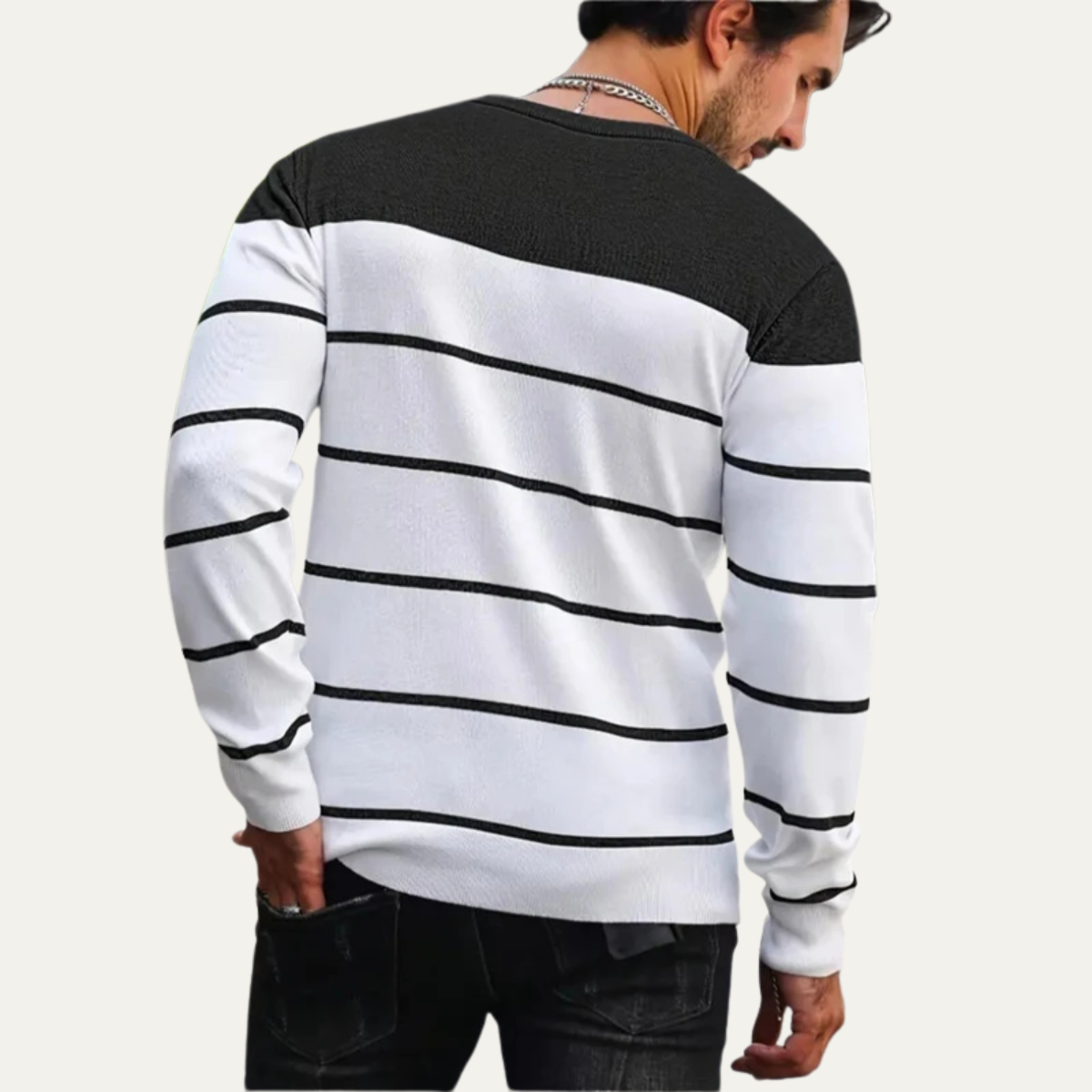 The Varenna Men’s Crew Neck Knit Striped Jumper