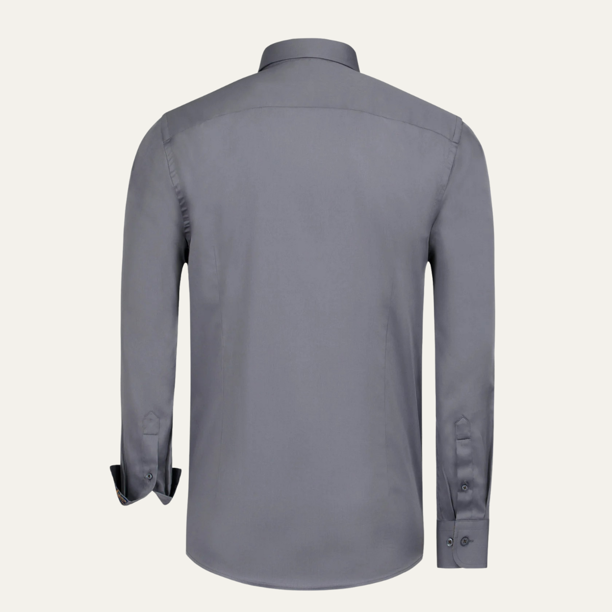 The Mayfair Men’s Tailored Cotton Satin Long Sleeve Dress Shirt - Grey