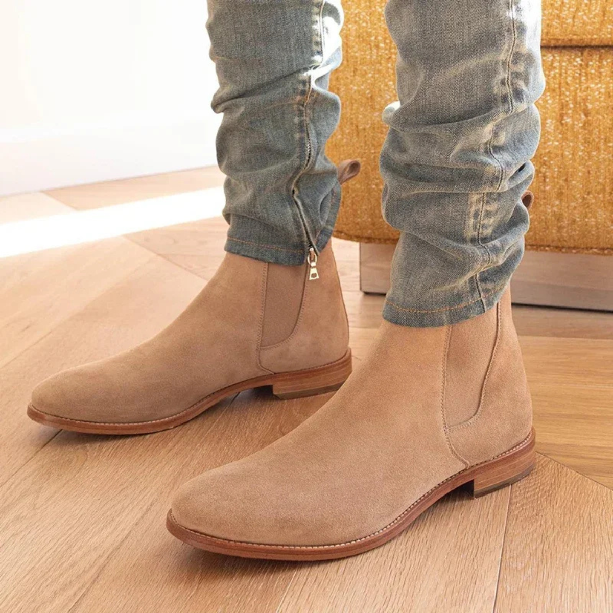 The Cannes Men’s Classic Suede Slip On Chelsea Boots