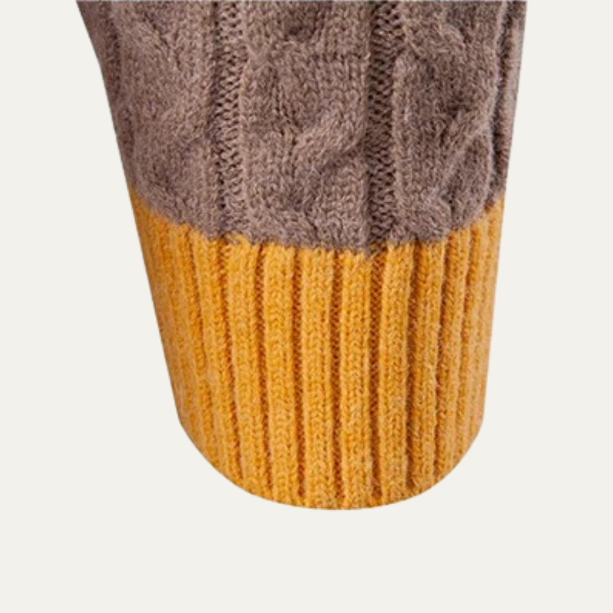 The Bevagna  Men’s Patchwork Knit Colour Block Turtleneck Jumper