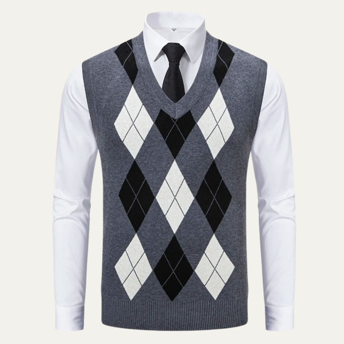 The Nottingham Men’s Classic Patterned V Neck Knitted Vest