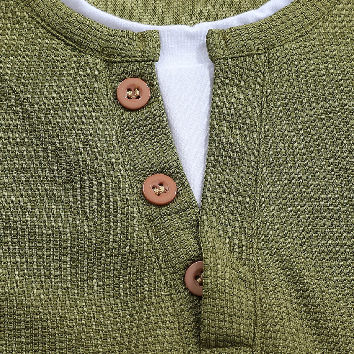 The Otranto Men’s Casual Waffle Knit Henley Shirt