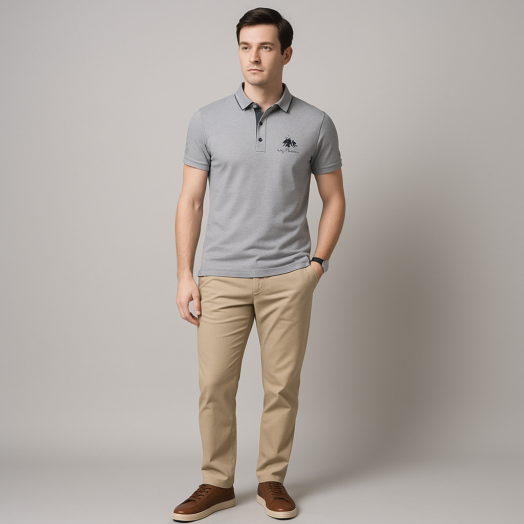Men’s Classic Slim Fit Cotton Polo Shirt-The British Gentlemen