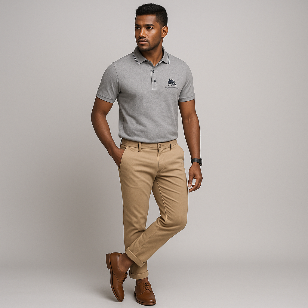 Men’s Classic Slim Fit Cotton Polo Shirt-The British Gentlemen