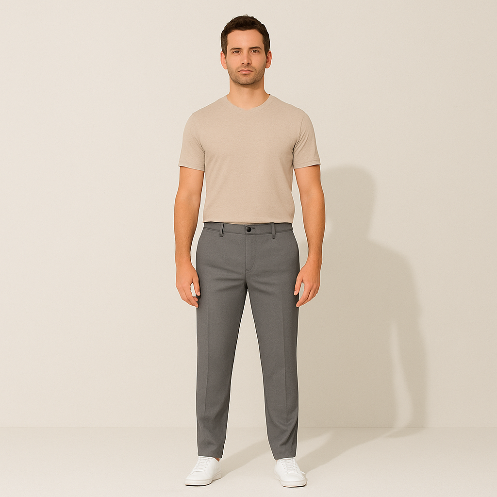 The Santorini Classic Chino Trousers For Men - Grey
