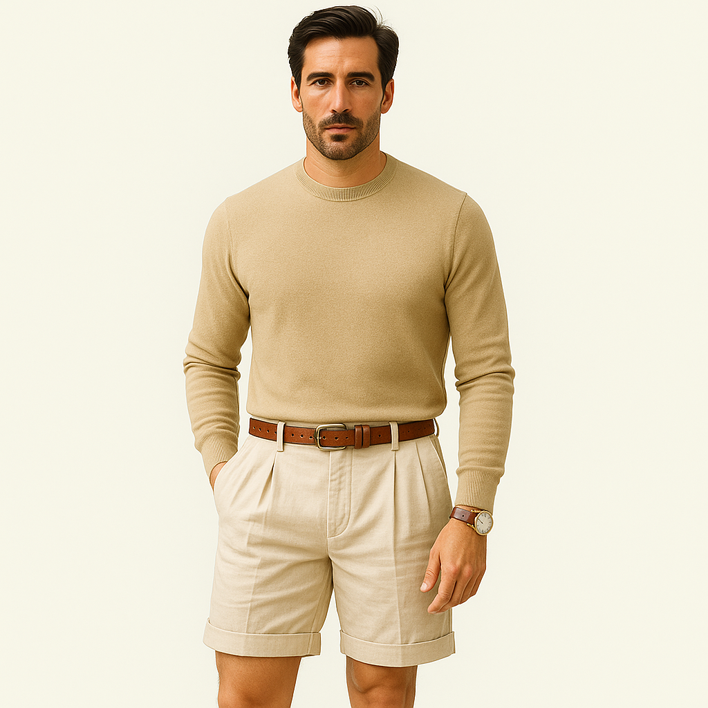 Modern Breathable Men Linen Cotton Tailored Shorts-The British Gentlemen