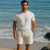 Men Cotton Summer Look Lightweight Linen Shorts-The British Gentlemen
