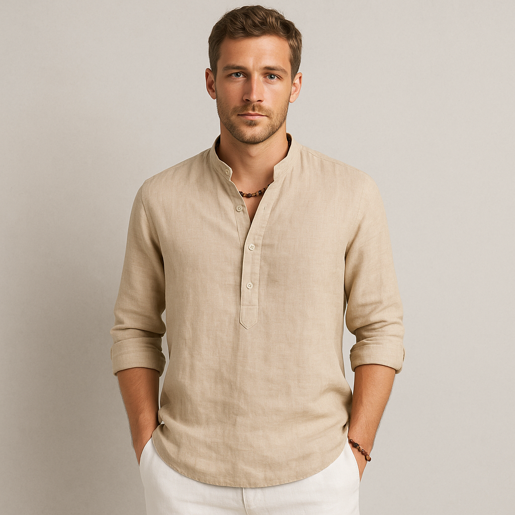 Men's Lightweight Linen Shirt Casual Slim Fit-The British Gentlemen