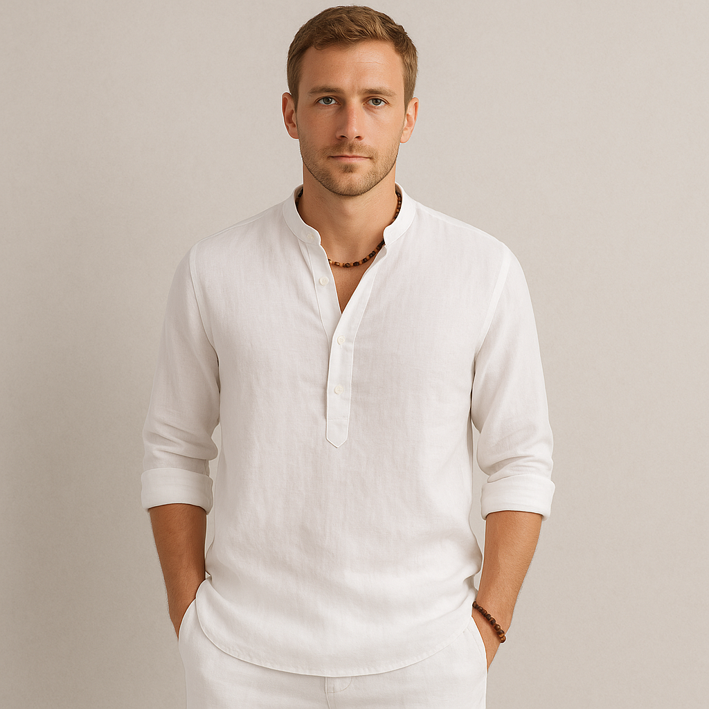 Men's Lightweight Linen Shirt Casual Slim Fit-The British Gentlemen