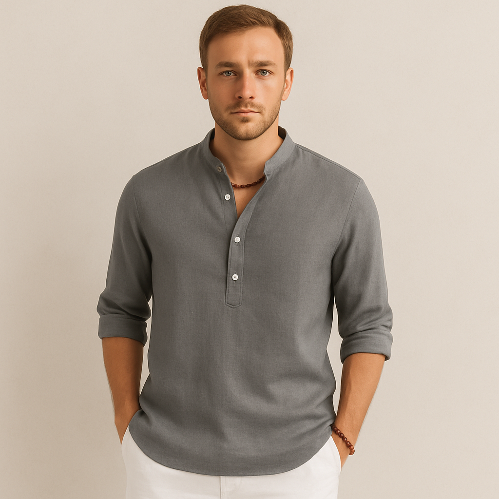 Men's Lightweight Linen Shirt Casual Slim Fit-The British Gentlemen