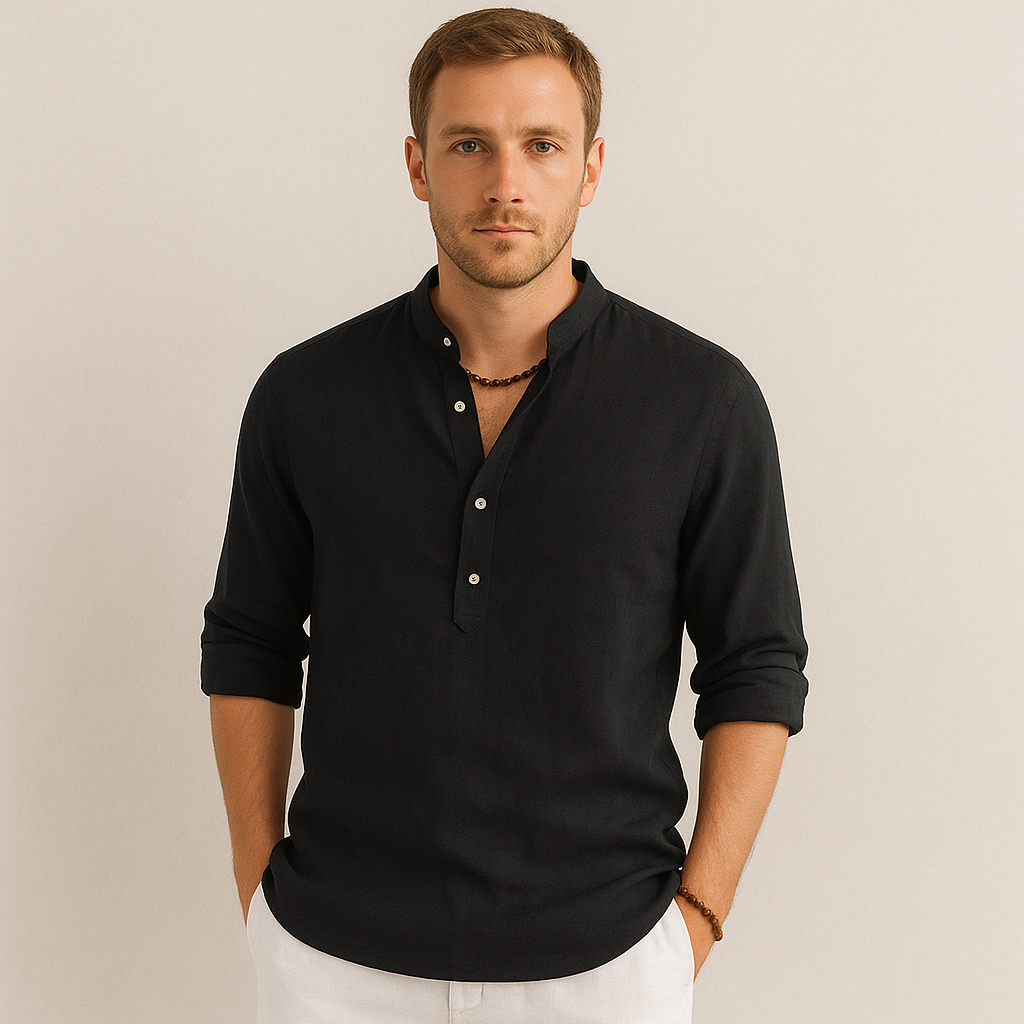 Men's Lightweight Linen Shirt Casual Slim Fit-The British Gentlemen