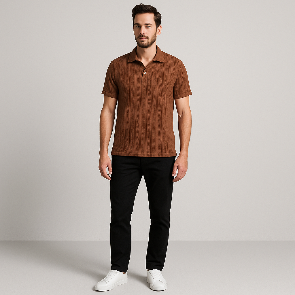 Men’s Casual Cotton Polo Shirt Vintage Style-The British Gentlemen