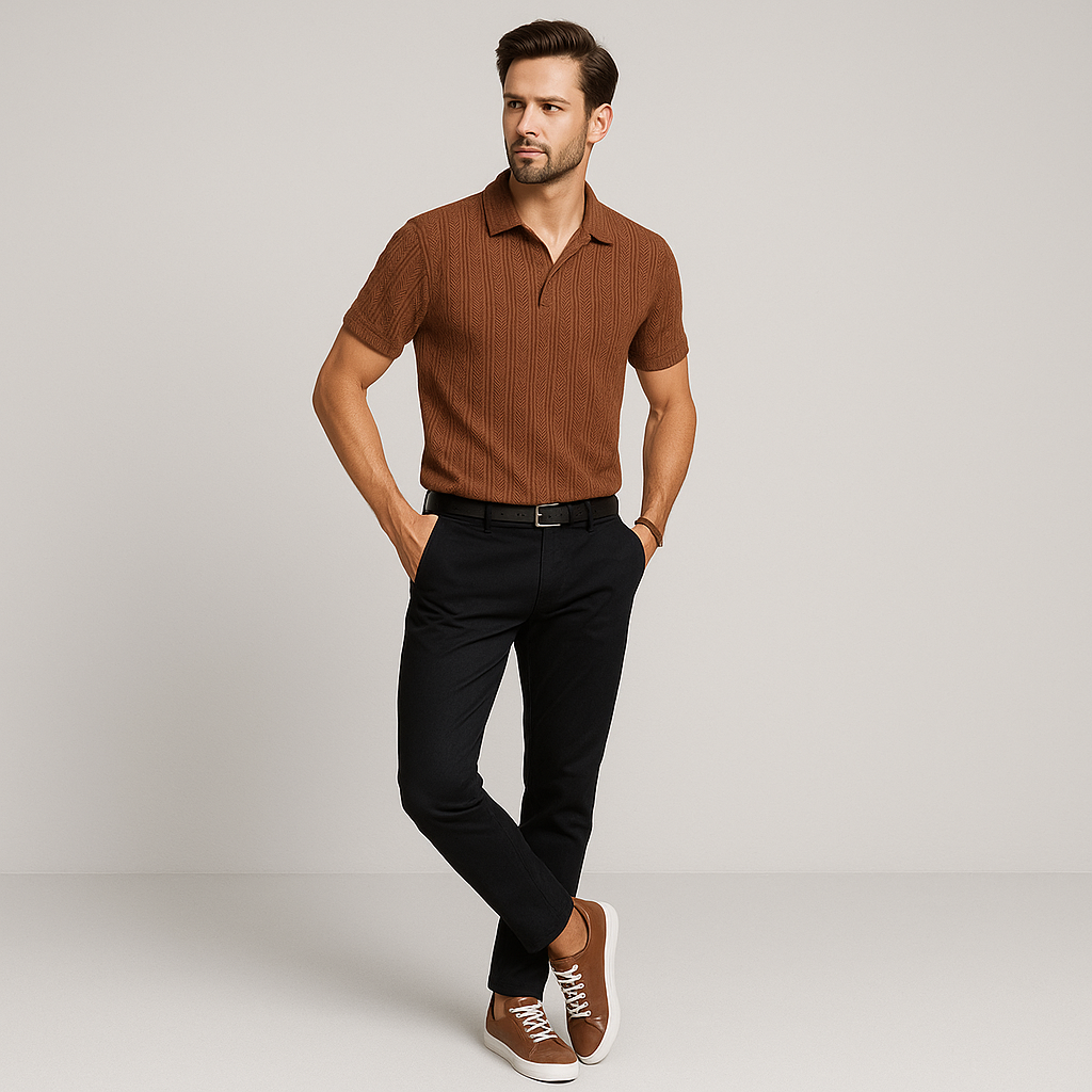 Men’s Casual Cotton Polo Shirt Vintage Style-The British Gentlemen
