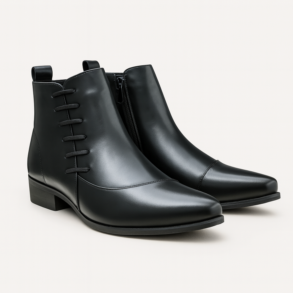 The Paisley Men&#39;s Modern Polished Leather Lace Up Chelsea Boots