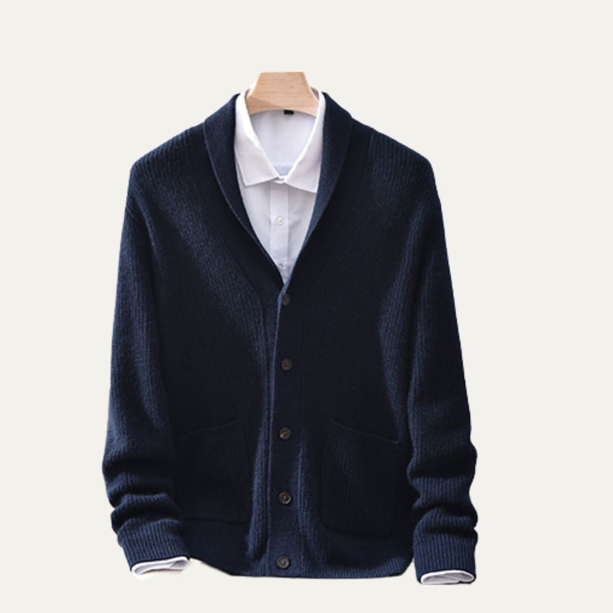 The Marettimo Men’s Soft Knit Button Up Collar Cardigan with Front Pockets