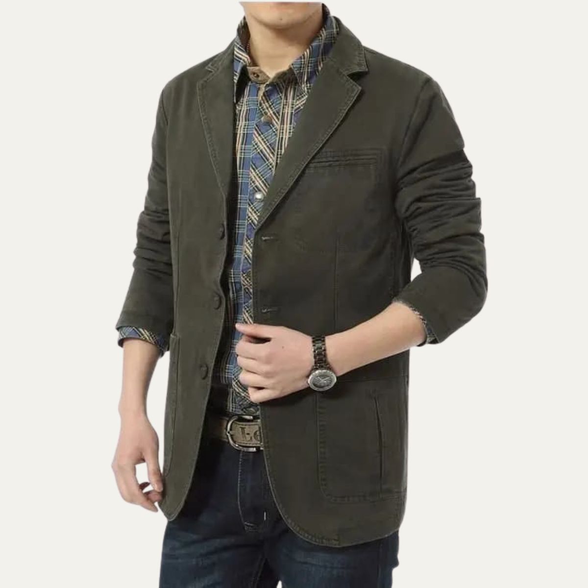 The Barolo Men’s Vintage Lightweight Cotton Blazer Jacket