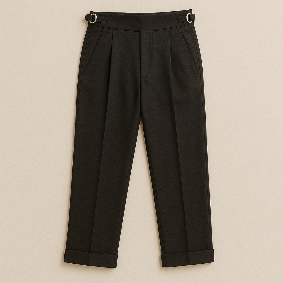 The Hensley Pleated Trousers – High Waist Wool Blend for Men