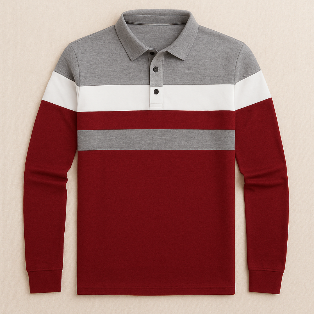 The Fairdale Striped Long Sleeve Polo Shirt for Men