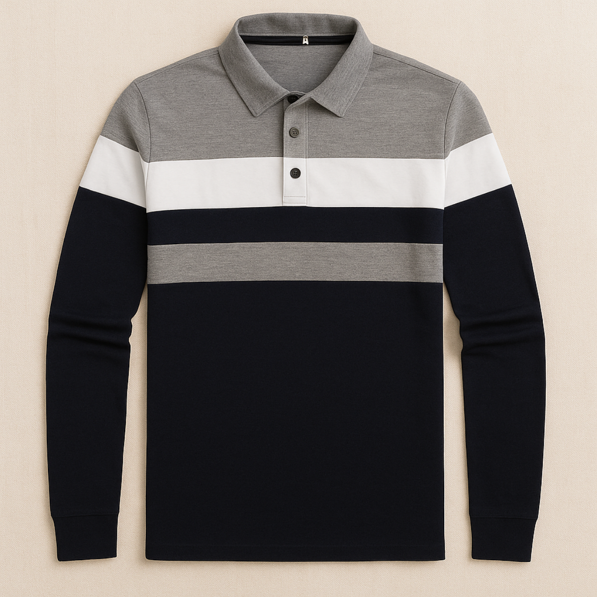 The Fairdale Striped Long Sleeve Polo Shirt for Men