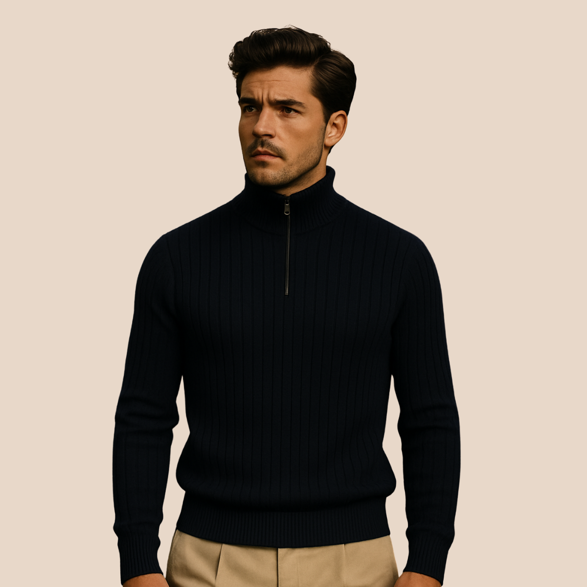 The Ashford Ribbed Half Zip Jumper for Men