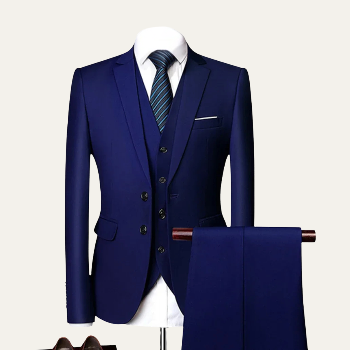 The Levico Men's Elegant 3 Piece Suit – Slim Fit Blazer, Gilet & Trousers Set