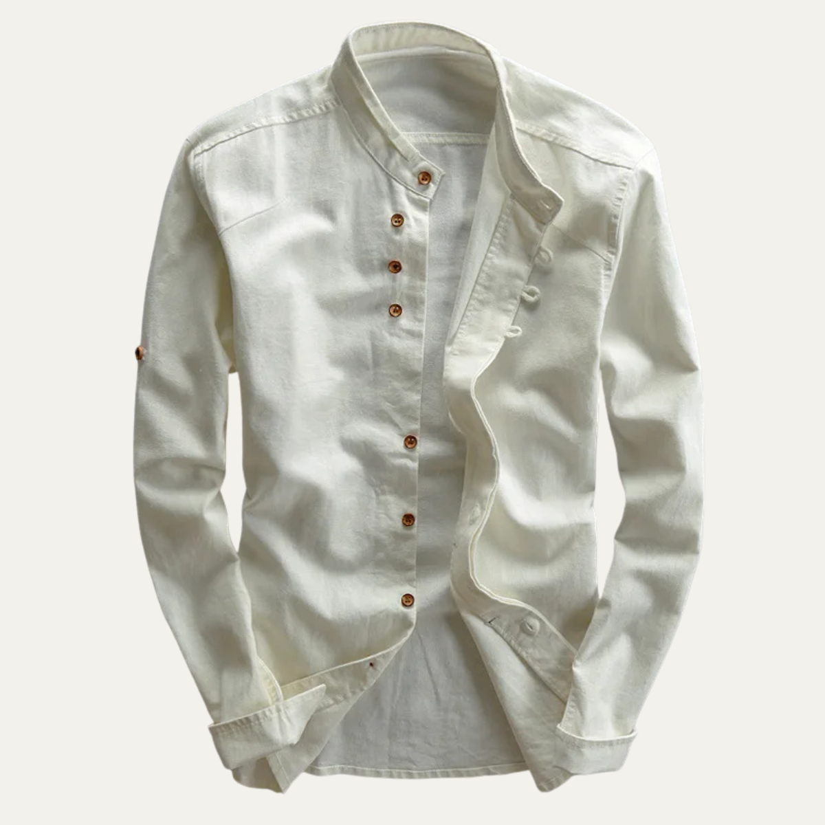 The Cavallino Men’s Stand Collar Button Up Linen Shirt